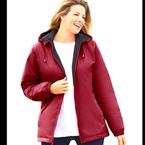 NWT Totes Women's Plus 14-16 Three-Season Storm Jacket Color Merlot